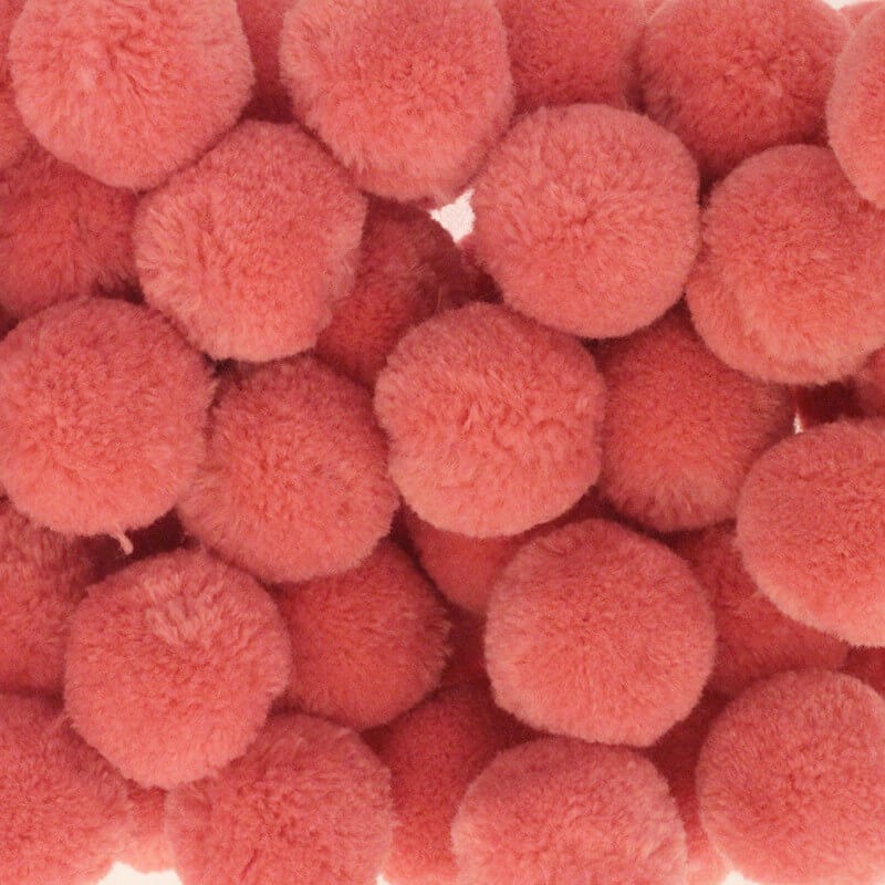 Pompons for jewelry 25mm salmon 2pcs FPO2506