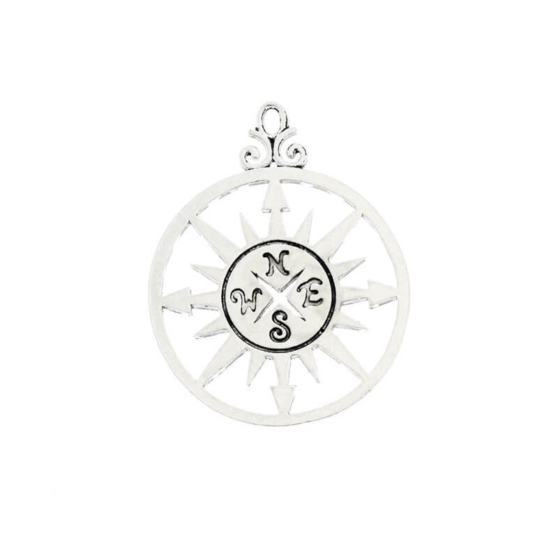 Compass pendants antique silver 25x32mm AAT088