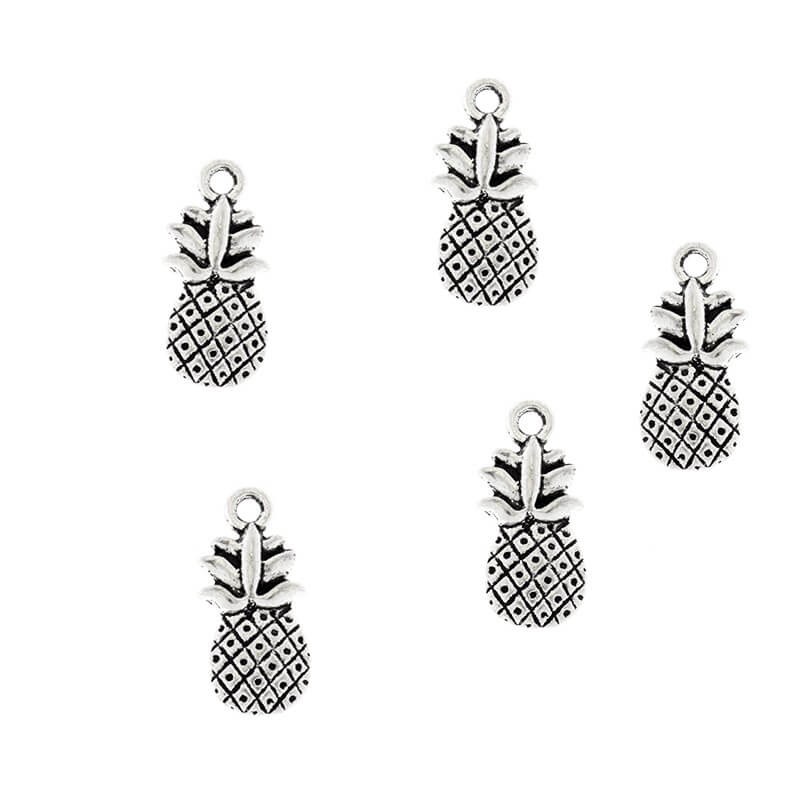 Pineapple pendants 2 pcs, silver 19x9x3mm AAT094