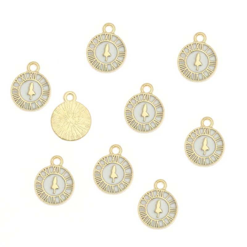 Enamel charms pendants watches nice gold 12x10mm 2pcs AKG278