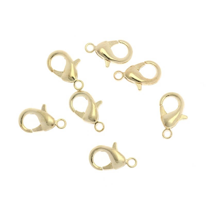Clasps for jewelry carabiners 15mm nice gold 10pcs ZG16L