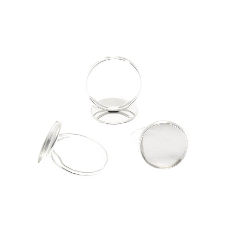 Base for rings for cabochons 14mm silver 18x16x16mm 1pc OKPI14SS