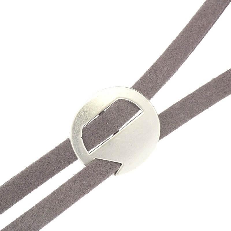 Suede leather strap 5mm gray 1m RZZAE05