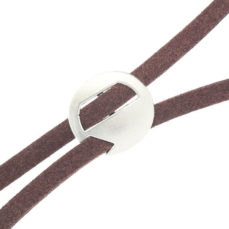 Leather strap, flat, 5mm, milk chocolate, 1m RZZAE04