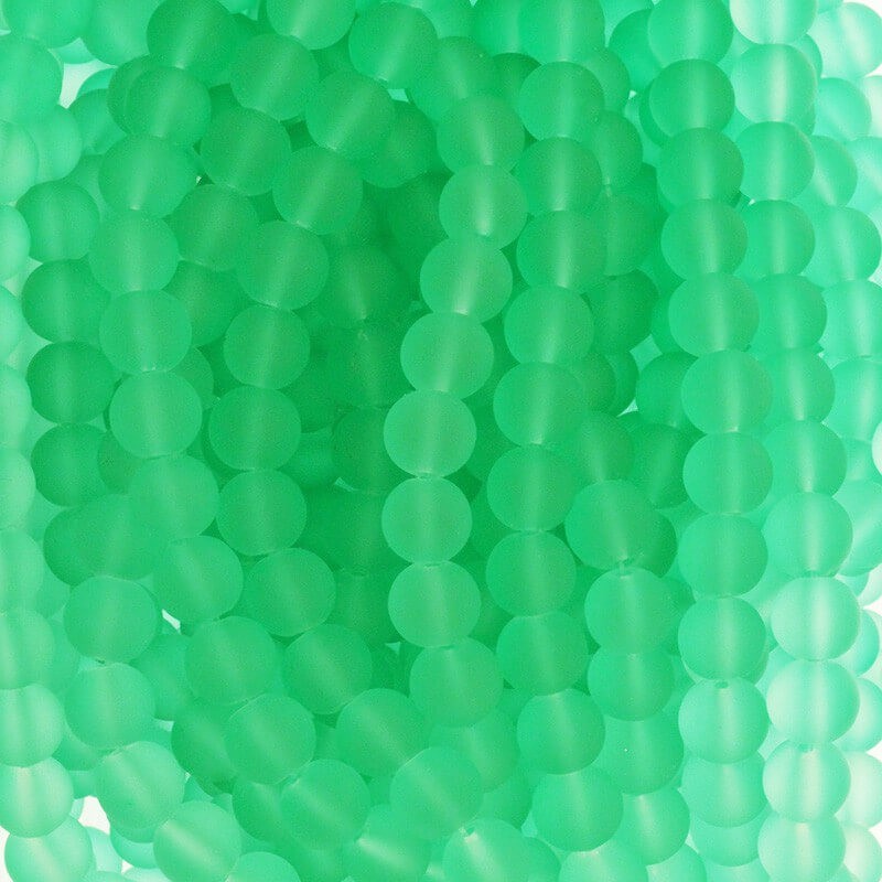 Koraliki szklane na bransoletki kulki 10mm matowe zielone 85 sztuk Sea Glass SZSG1017