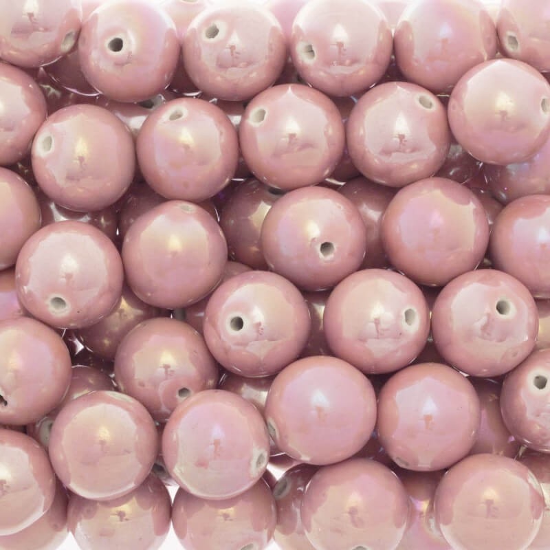 Ceramic beads 22mm balls pastel pink 1pc CKU22R08
