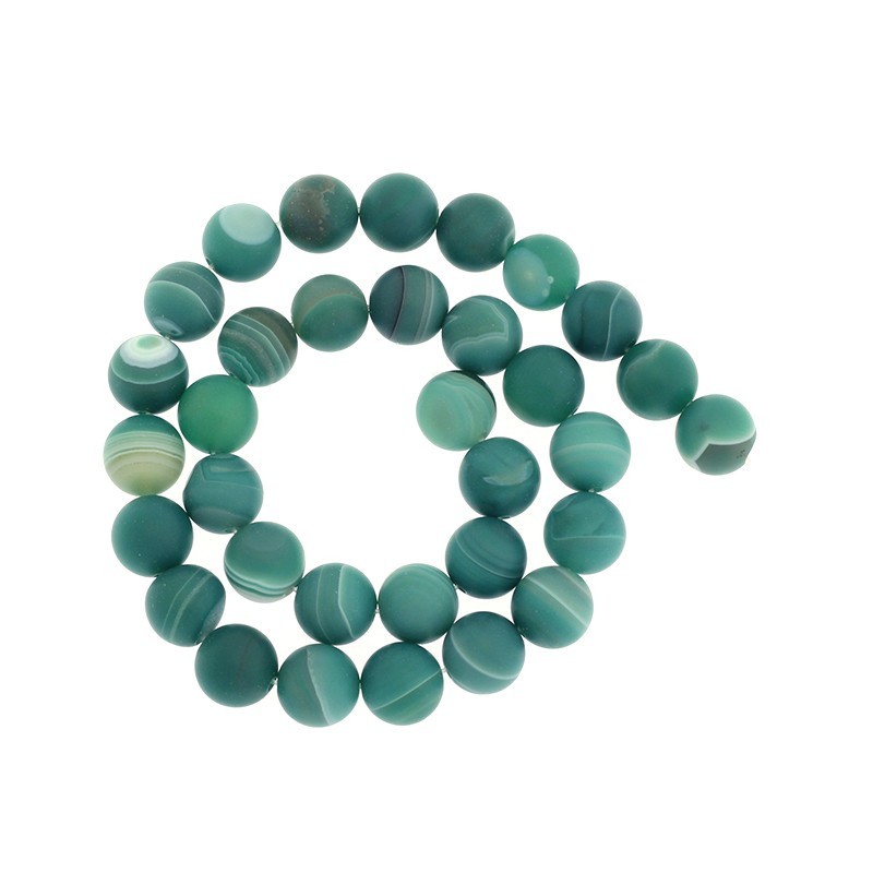 Agate beads matte green balls 12mm 33pcs (string) KAAGM1209
