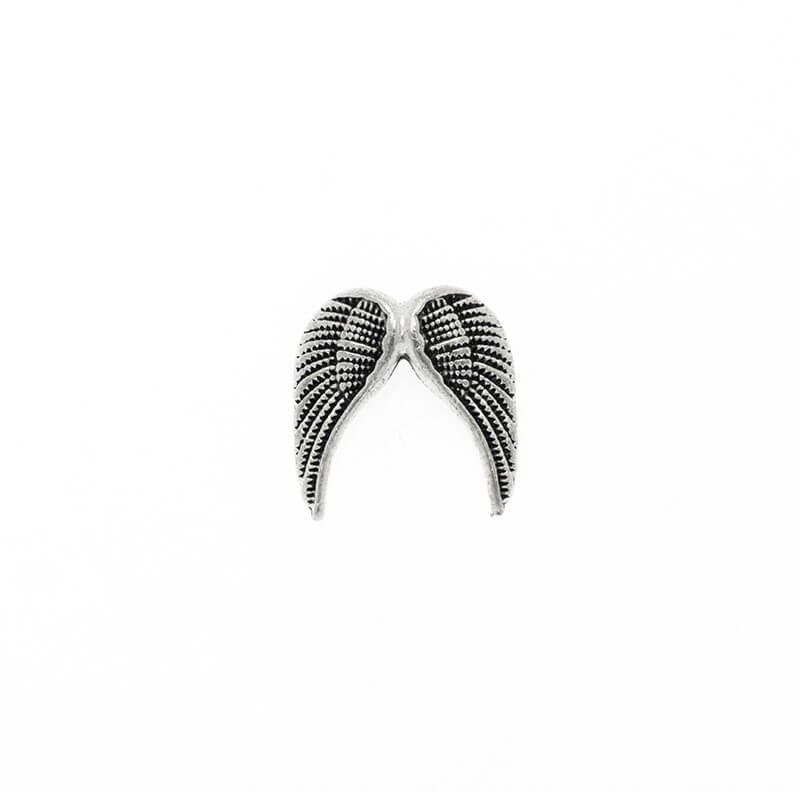 Przekładki do koralików skrzydła anioła mniejsze antyczne srebro 15x4x3mm 2szt AAT099A