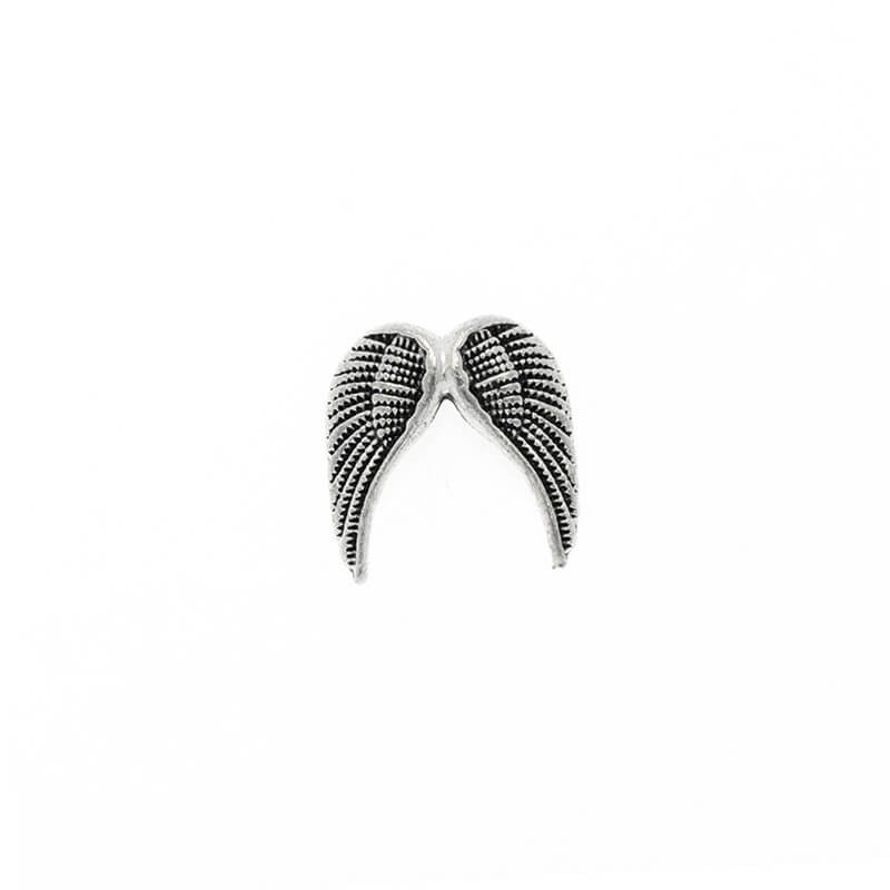 Przekładki do koralików skrzydła anioła mniejsze antyczne srebro 15x4x3mm 2szt AAT099A