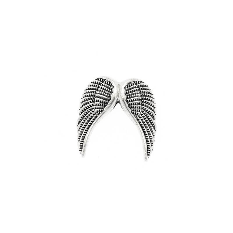 Przekładki do koralików skrzydła anioła większe antyczne srebro 14x15x3mm 1szt AAT097A