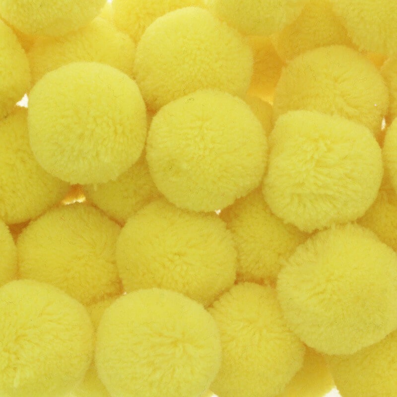 Pompons for jewelry 30mm yellow 1pc FPO3002