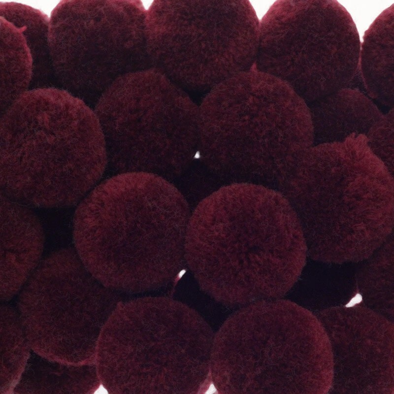 Pompons for jewelry 30mm dark claret 1pc FPO3007