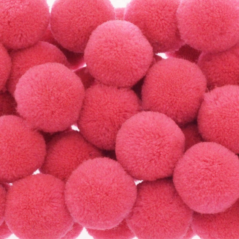 Jewelry pompoms 30mm hot pink 1pc FPO3014