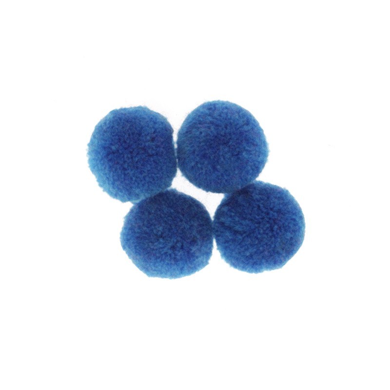 Pompons for jewelry 30mm royal blue 1pc FPO3021