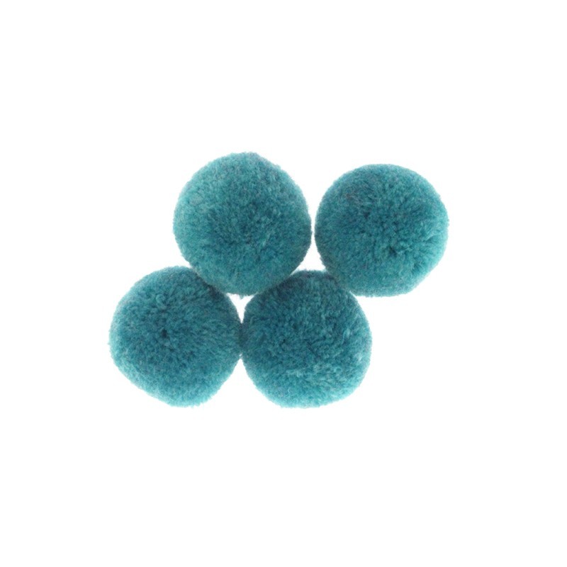 Jewelry pompoms 30mm turquoise 1pc FPO3028