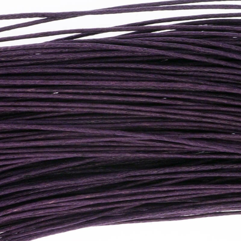 Cords for bracelets 72m, waxed cotton, violet 1.2mm PWZWL10