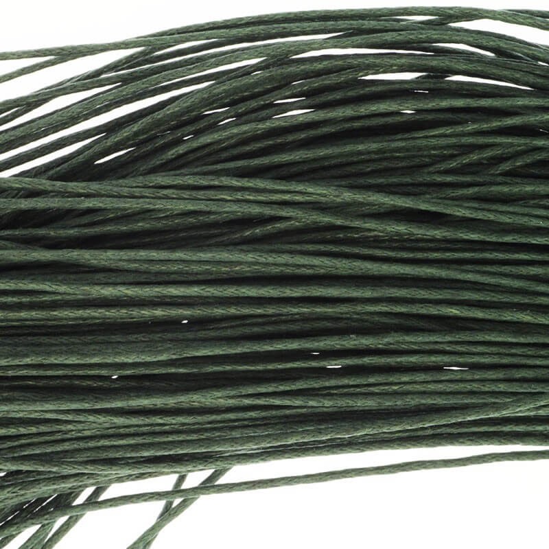 Cords for bracelets 72m, waxed cotton, green 1.2mm PWZWL12
