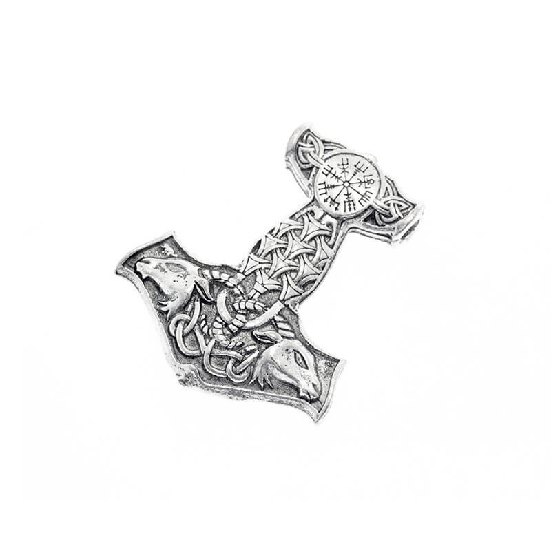 Thor's hammer pendant 1 pc antique silver 44x37x8mm AAT122