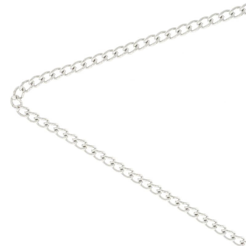 Fine oval twist chain platinum 3x2x0.6 1m LL151PL