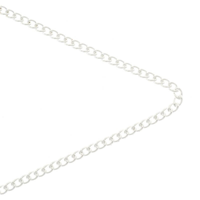 Silver oval twist chain 3x2x0.6 1m LL151SS