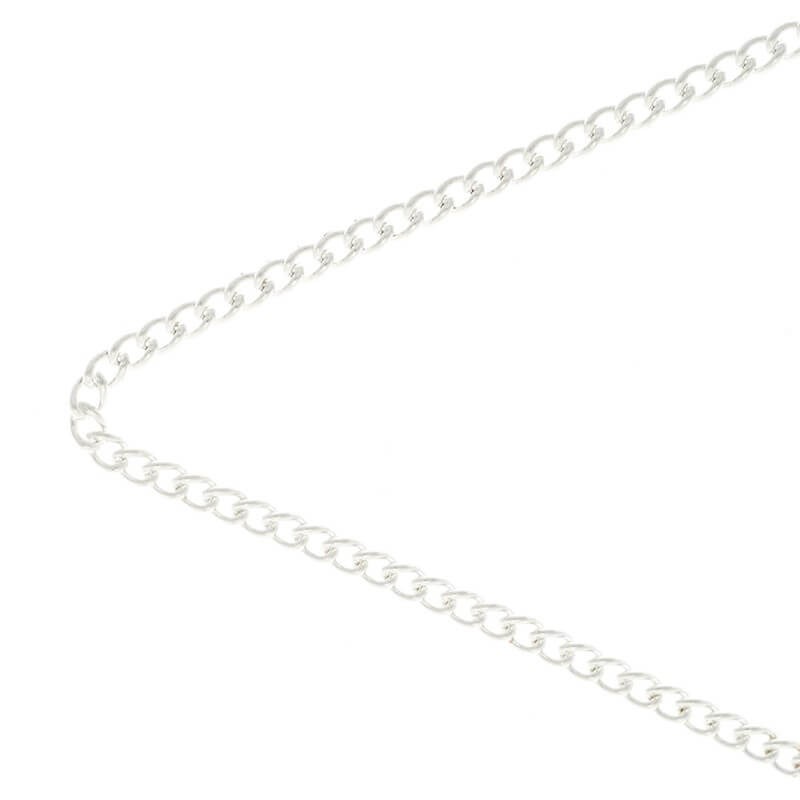 Silver oval twist chain 3x2x0.6 1m LL151SS