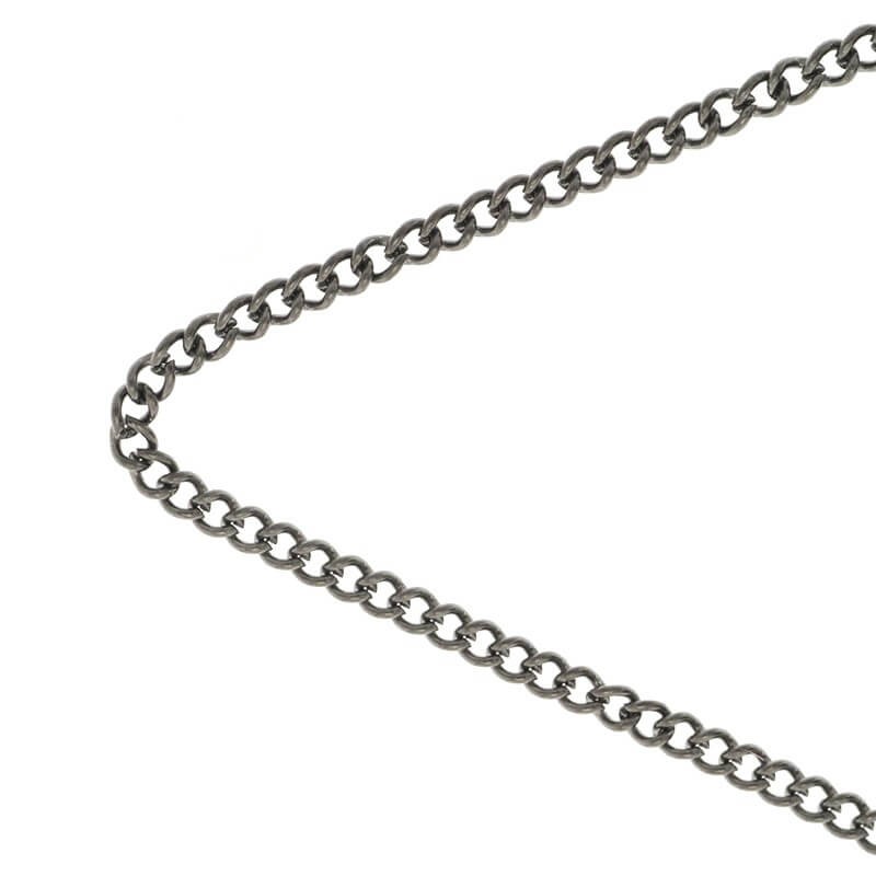 Oval twist chain fine anthracite 3x2x0.6 1m LL151AN