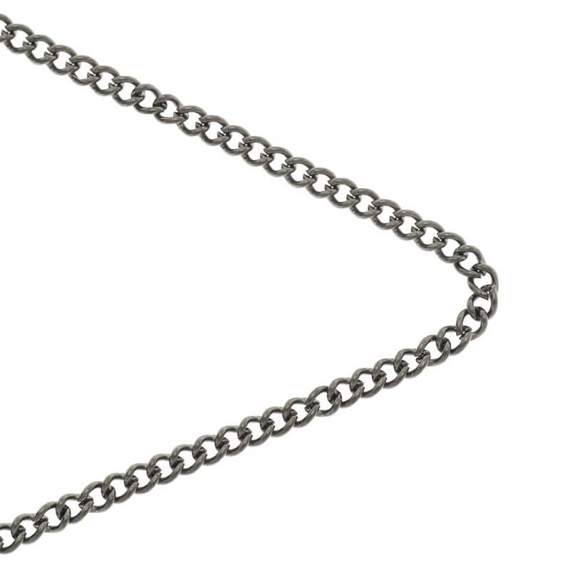 Oval twist chain fine anthracite 3x2x0.6 1m LL151AN