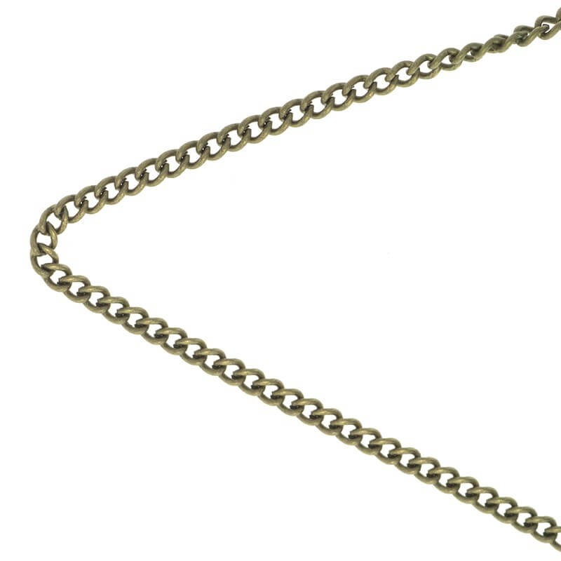 Fine oval twist chain, antique bronze 3x2x0.6, 1m LL151AB