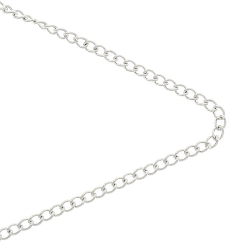 Fine oval twist chain platinum 3.2x2x0.6 1m LL152PL