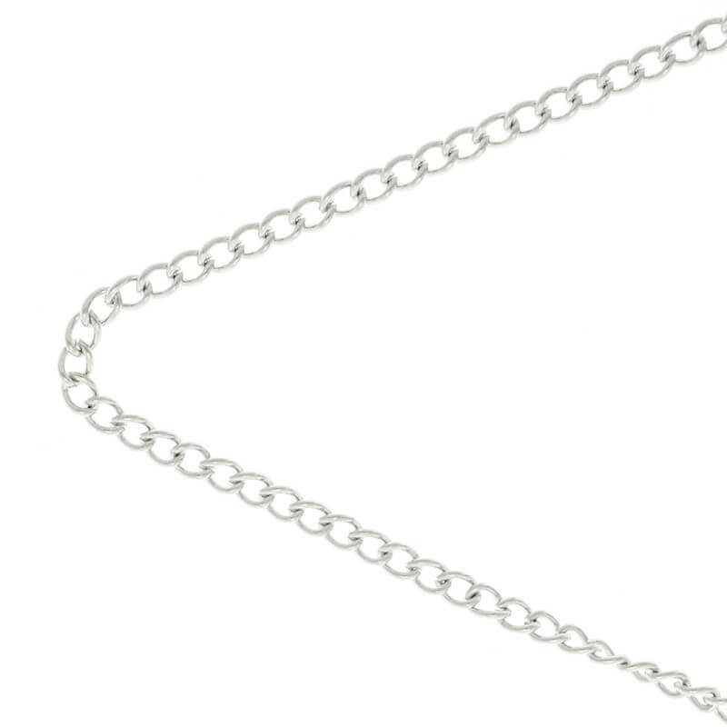 Fine oval twist chain platinum 3.2x2x0.6 1m LL152PL