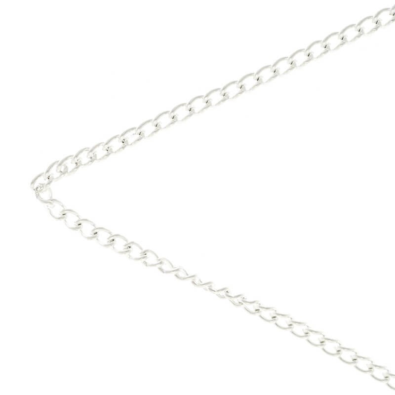 Silver oval twist chain 3.2x2x0.6 1m LL152SS