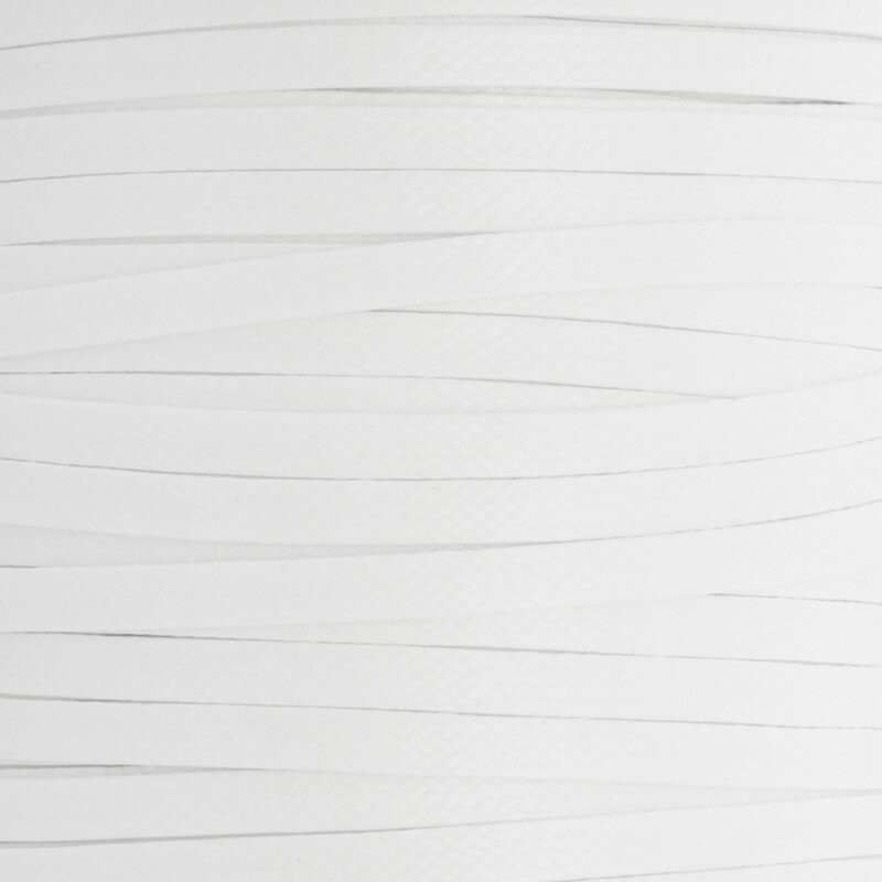 Płaski sznurek jubilerski woskowany biały 4x1mm 1m PWP4012