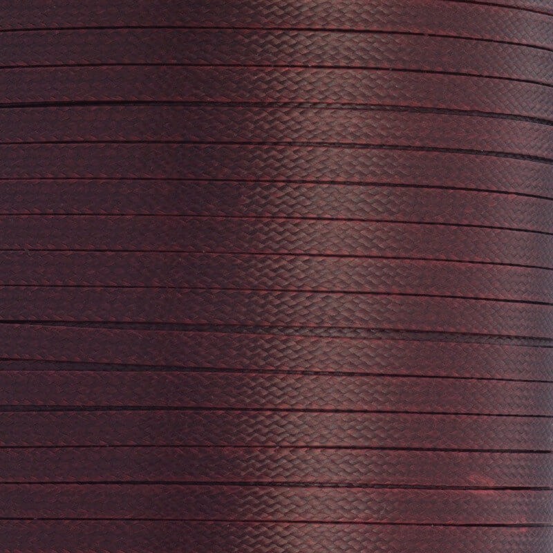 Płaski sznurek jubilerski woskowany bordowy 4x1mm 1m PWP4014