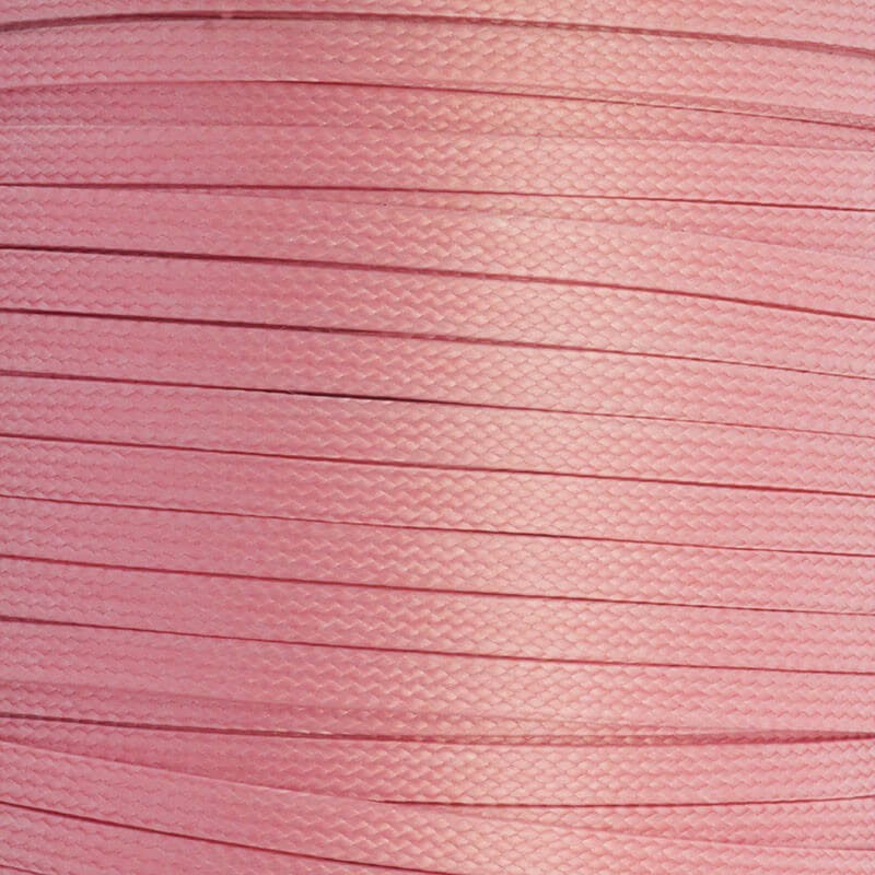 Płaski sznurek jubilerski woskowany jasny róż 4x1mm 1m PWP4015