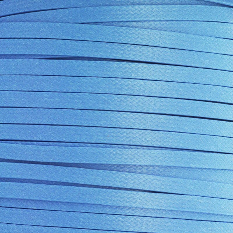 Płaski sznurek jubilerski woskowany niebieski 4x1mm 1m PWP4016