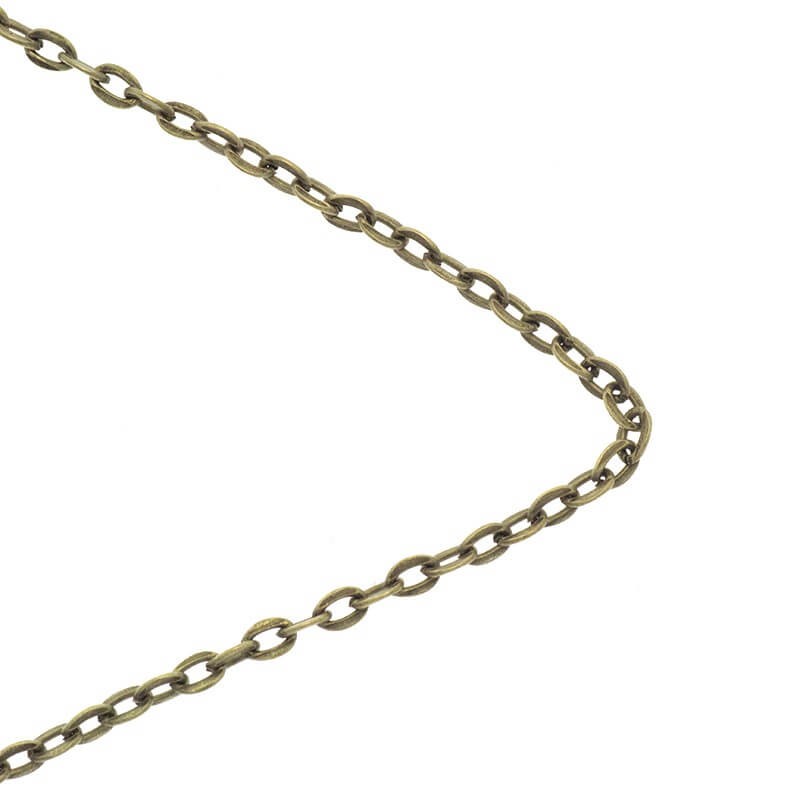 Flat ankier jewelry chain antique bronze 2.5x4mm 1m LL161AB