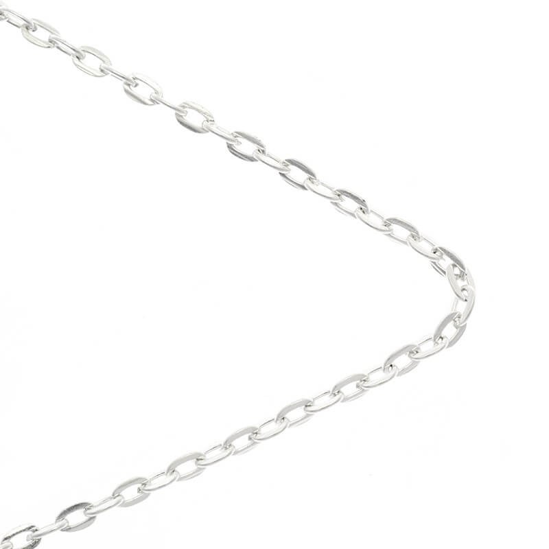 Jewelery chain ankier flat light silver 2.8x4.2mm 1m LL162SS