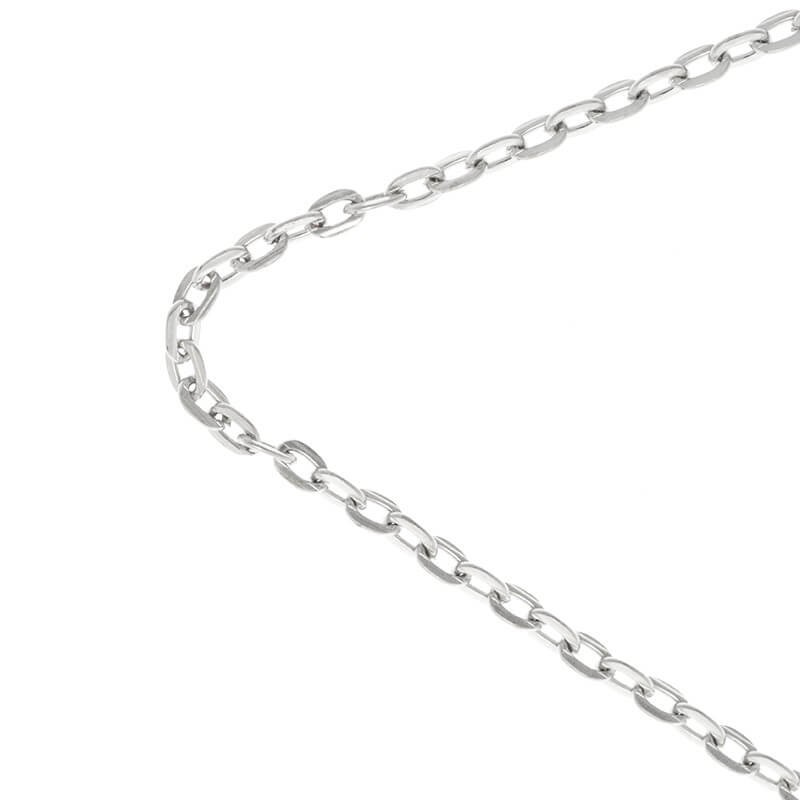 Jewelery chain ankier flat platinum 2.8x4.2mm 1m LL162PL