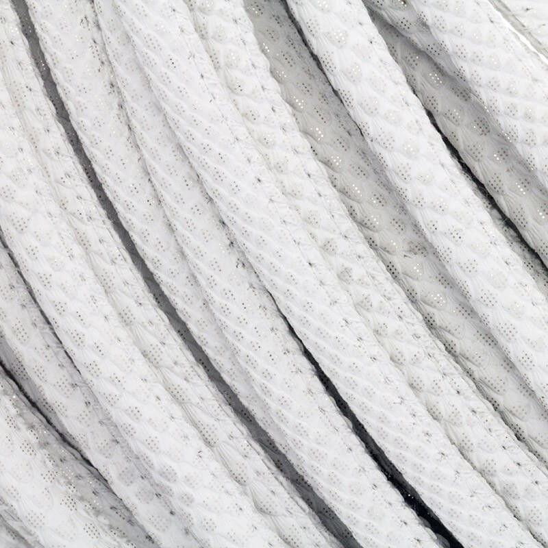 Strap sewn synthetic Snake white 5x7mm with a spool of 1m RZSZ30