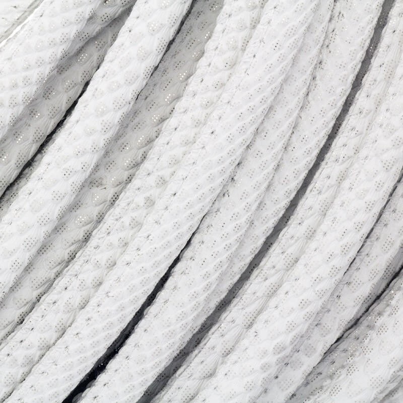 Strap sewn synthetic Snake white 5x7mm with a spool of 1m RZSZ30