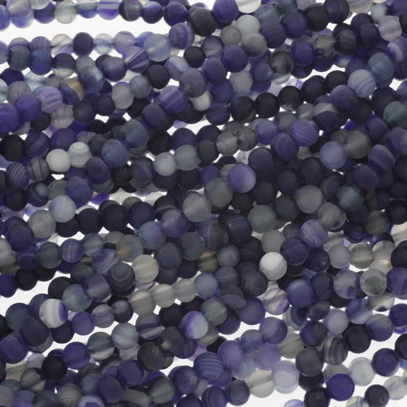 Agate beads matte blue balls 4mm 100pcs (string) KAAGM0402