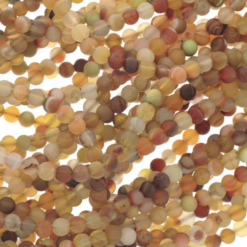 Matte agate beads honey balls 4mm 100pcs (string) KAAGM0404