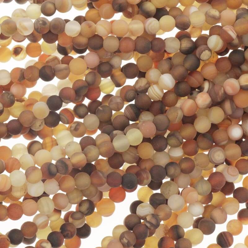 Agate beads matte amber balls 4mm 100pcs (string) KAAGM0405
