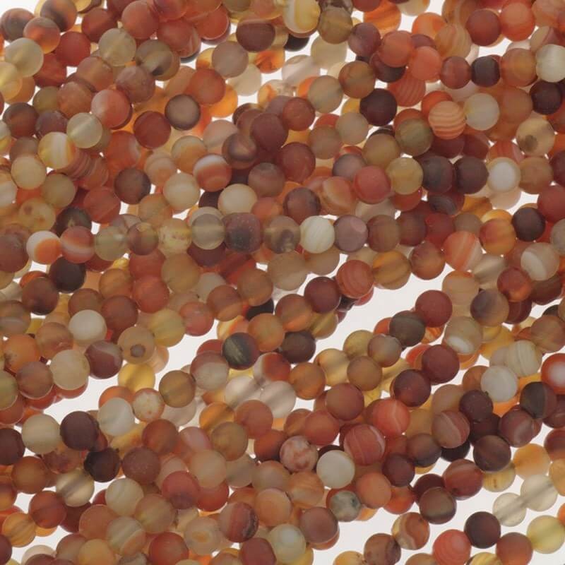 Agate beads matte brown balls 4mm 100pcs (string) KAAGM0406