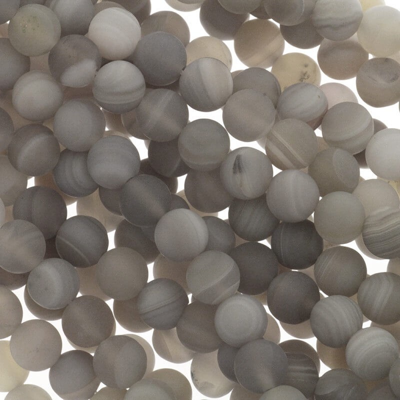Agate beads matte gray balls 8mm 46pcs (string) KAAGM0807
