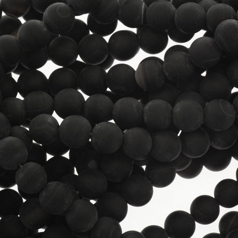 Agate beads matte black beads 8mm 46pcs (string) KAAGM0809