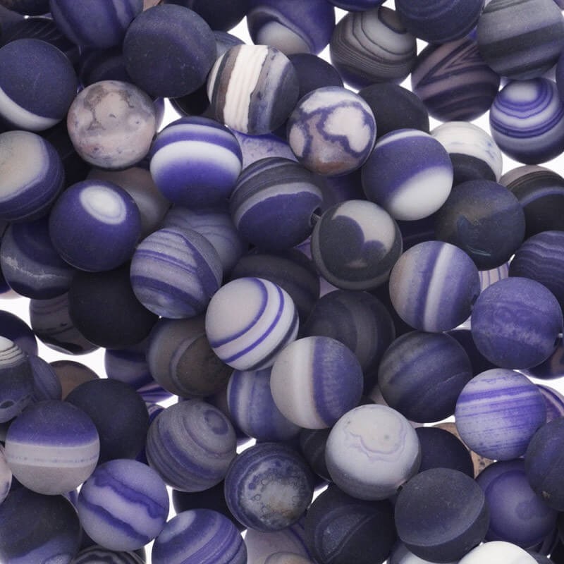 Agate beads matt purple balls 10mm 36pcs (string) KAAGM1002