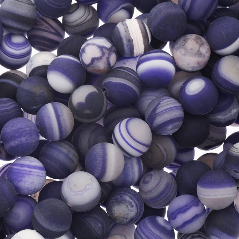 Agate beads matt purple balls 10mm 36pcs (string) KAAGM1002