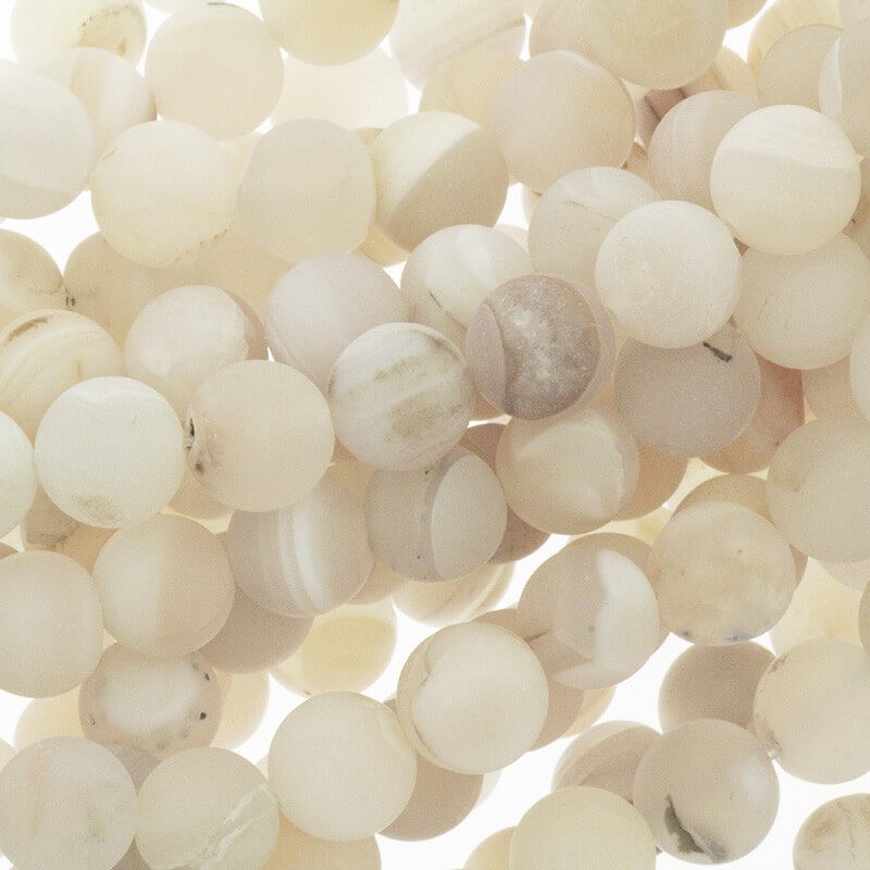 Agate beads matte light gray balls 10mm 36pcs (string) KAAGM1004
