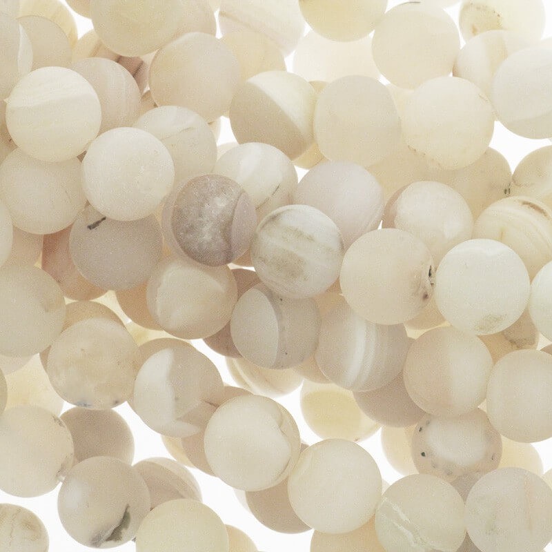 Agate beads matte light gray balls 10mm 36pcs (string) KAAGM1004